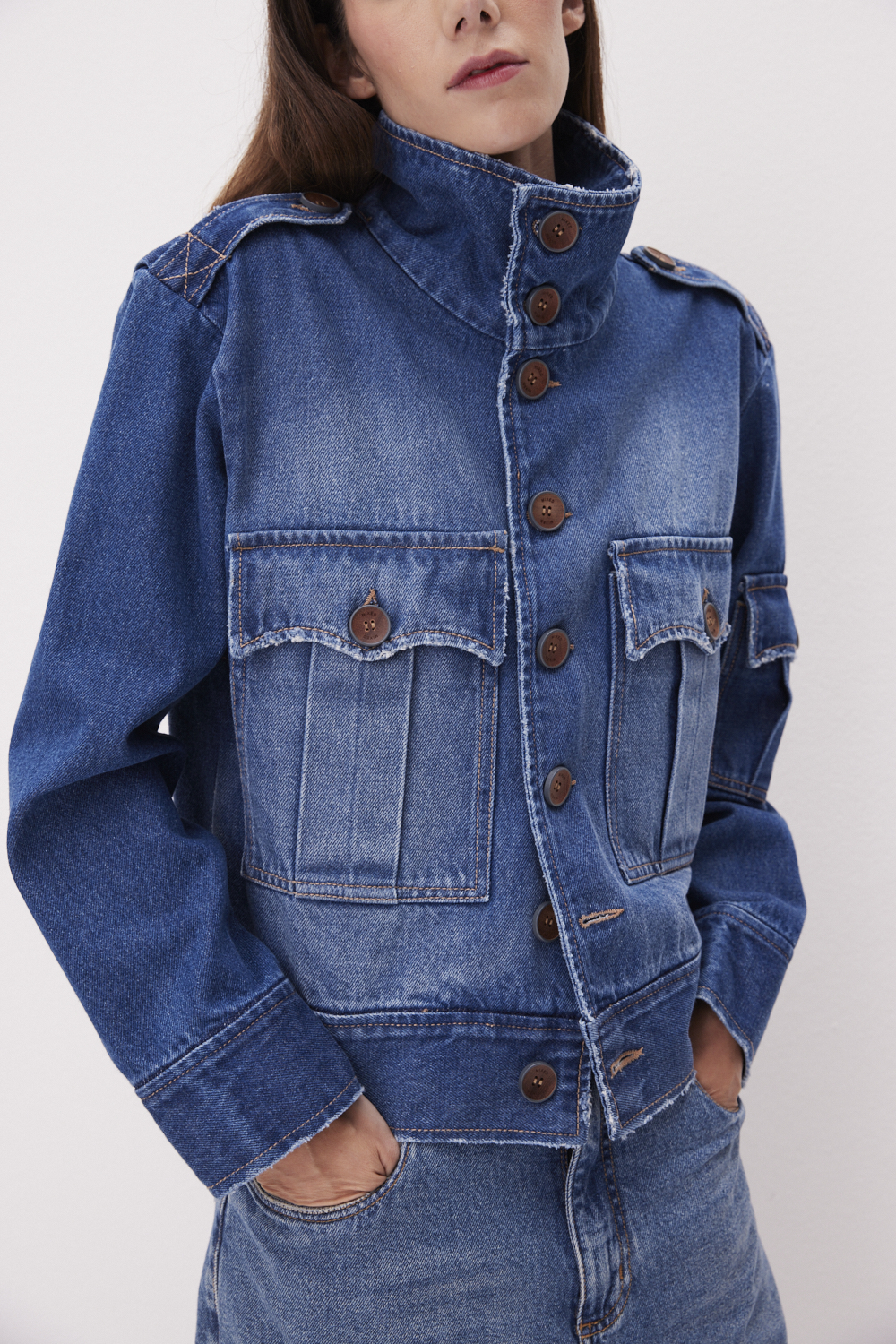 JAQUETA JEANS COBALTO I25 | MIXED