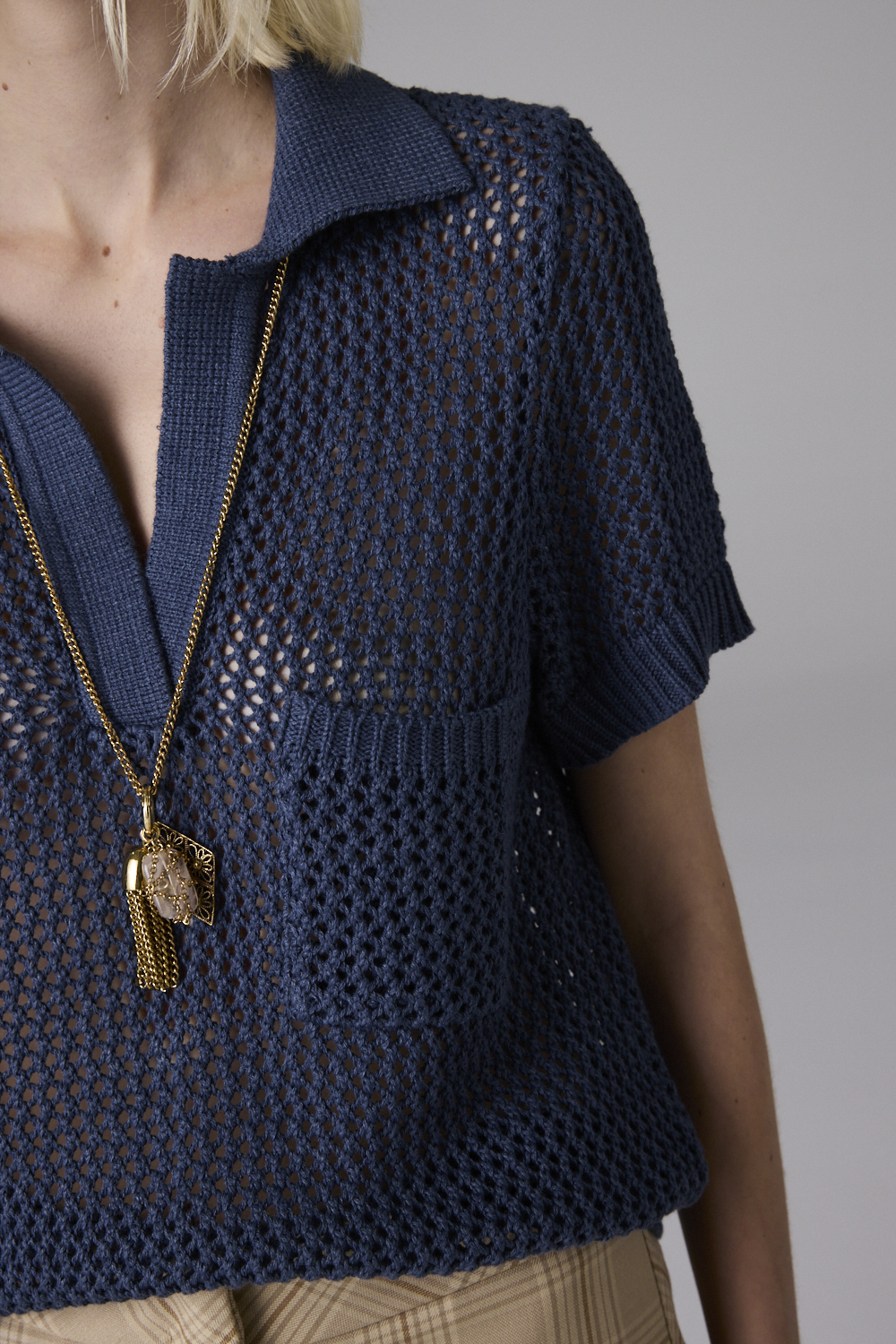 OUTIL-ウティTRICOT HABAS INDIGO BLUSA TRICOT INDIGO I26 | MIXED