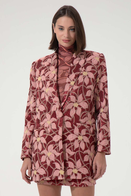 BLAZER DAMASK WINE I24