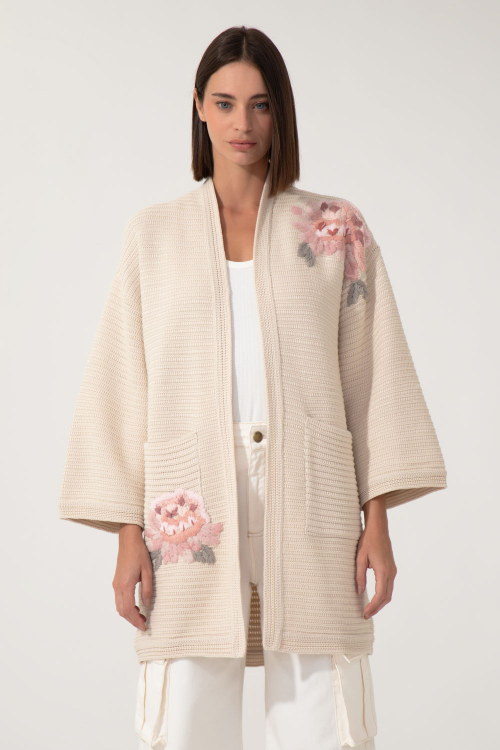 CASACO TRICOT ROSAS DE GUADALUPE I24