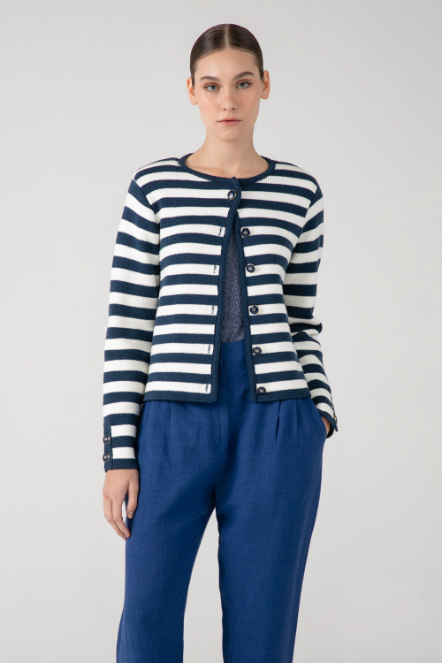 CASACO TRICOT MARINE V25