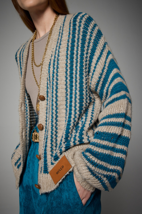 CASACO TRICOT SERENA LISTRAS I26