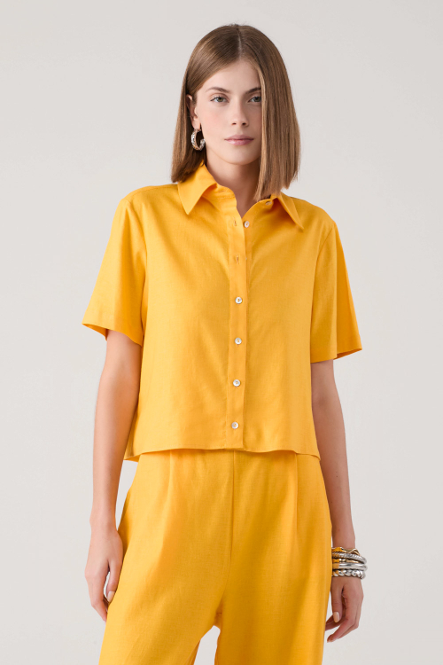 CAMISA M/C GIALLO V25