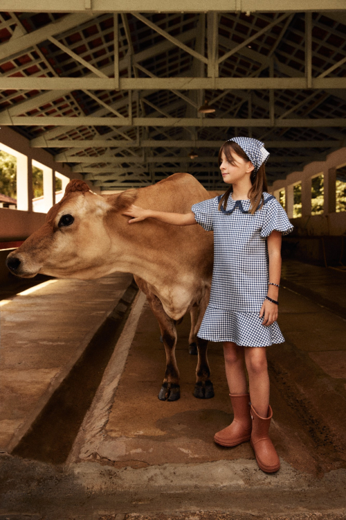 VESTIDO MOLETOM VICHY KIDS I25