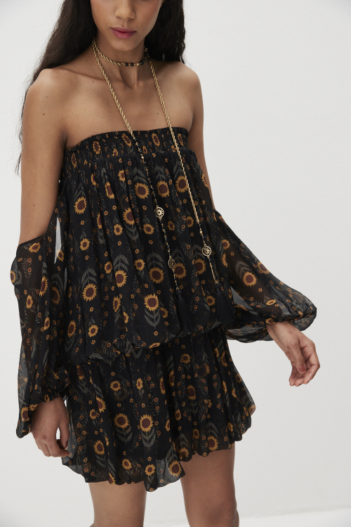 VESTIDO MINI SILK SUNFLOWER I25