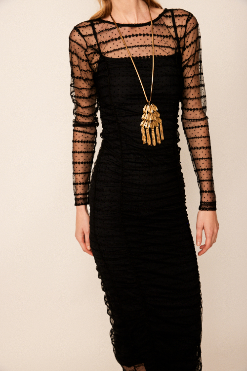 VESTIDO TULE POIS V26