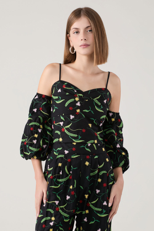 BLUSA TOSCANA NERO V25