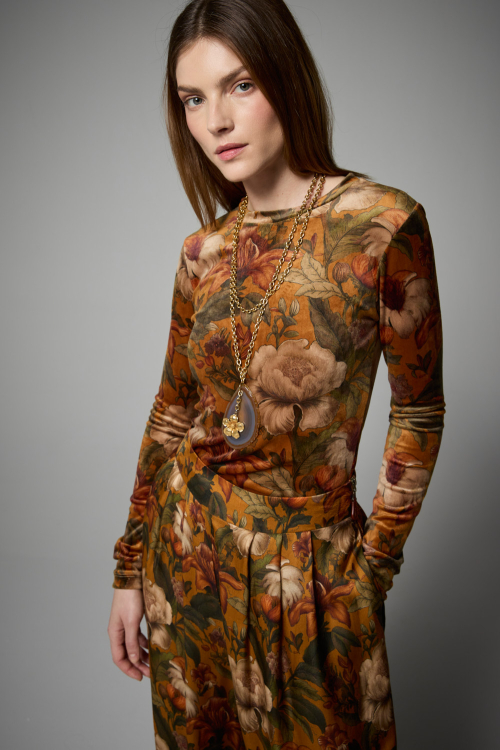 BLUSA VELVET FLOWER WOODS I26