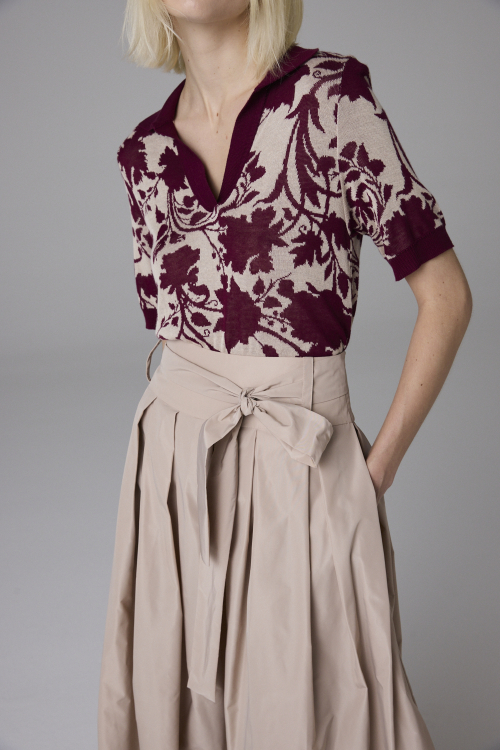 TRICOT POLO ROSE I26