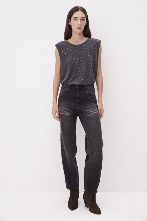 CALCA JEANS BLACK BARREL I25
